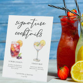 Sangria Lemon Drop Signature Cocktails Menu Reclamebord Met Voetstuk