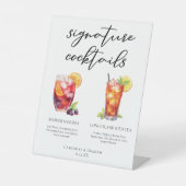 Sangria Long Island Tea Signature Cocktails Menu Reclamebord Met Voetstuk (Voorkant)