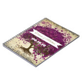 Sangria Magenta Paars Heart Leaf Wedding Notitieboek (Linkerzijde)