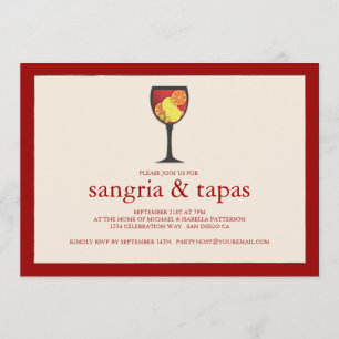 Sangria met Fruit Tapas Party Invitation Kaart