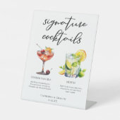 Sangria Mojito Signature Cocktails Bruiloft Menu Reclamebord Met Voetstuk (Voorkant)