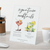 Sangria Mojito Signature Cocktails Bruiloft Menu Reclamebord Met Voetstuk (Insitu)