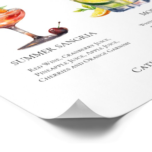 Sangria Mojito Signature Cocktails Custom Poster (Hoek)