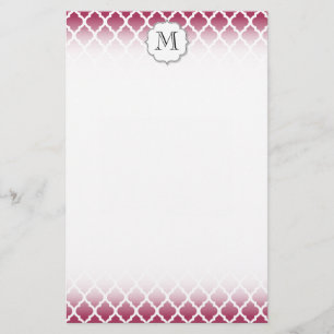 Sangria Moroccan Tile met monogram Briefpapier