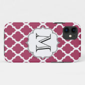 Sangria Moroccan Tile met  monogram Case-Mate iPhone Case (Achterkant (horizontaal))