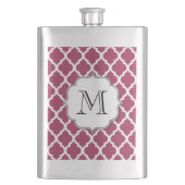 Sangria Moroccan Tile met  monogram Heupfles (Voorkant)
