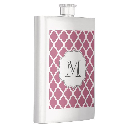 Sangria Moroccan Tile met  monogram Heupfles (Rechts)
