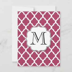 Sangria Moroccan Tile met  monogram Kaart