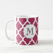 Sangria Moroccan Tile met monogram Koffiemok (Links)