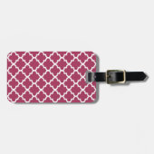 Sangria Moroccan Tile Trellis Pattern Bagagelabel (Voorkant horizontaal)