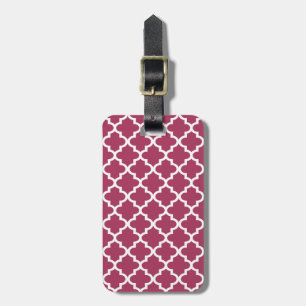 Sangria Moroccan Tile Trellis Pattern Bagagelabel