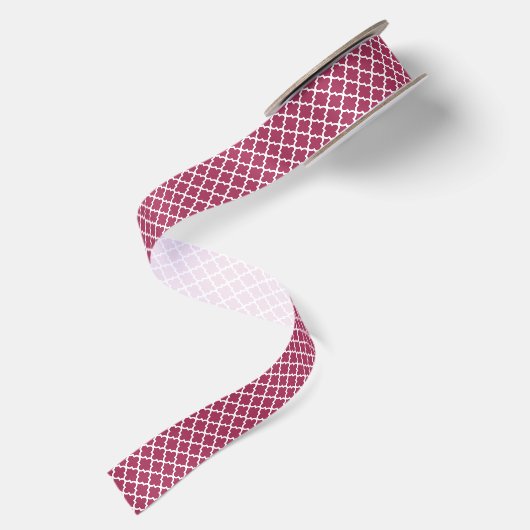 Sangria Moroccan Tile Trellis Pattern Satijnen Lint (Achterkant)