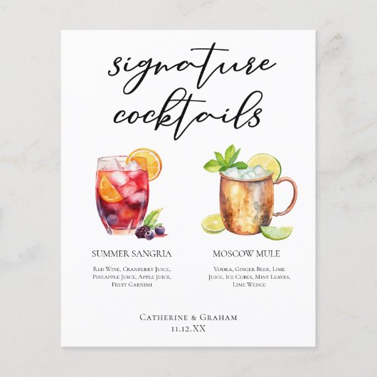 Sangria Moscow Mule Signature Cocktails Menu (Voorkant)