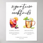 Sangria Moscow Mule Signature Cocktails Menu Poster (Voorkant)