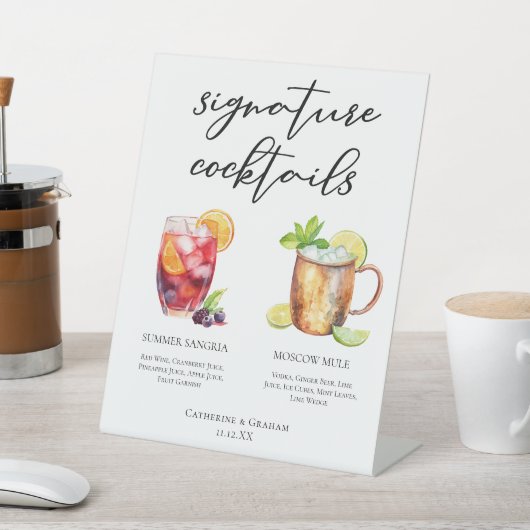 Sangria Moscow Mule Signature Cocktails Menu Reclamebord Met Voetstuk (Insitu)