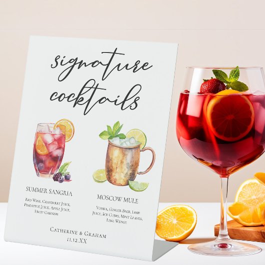 Sangria Moscow Mule Signature Cocktails Menu Reclamebord Met Voetstuk