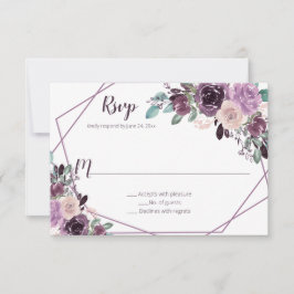 Sangria Paarse bloemen geometrisch | RSVP Kaartje
