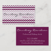 Sangria Paarse Chevron Visitekaartjes (Voorkant / Achterkant)