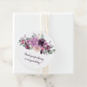 Sangria Paarse Mauve Bloemen Ronde Bruiloft | Bedankjes Labels (In situ)