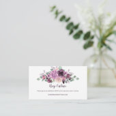 Sangria Paarse Mauve Bloemen RSVP Online | Informatiekaartje (Staand voorkant)