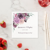 Sangria Paarse Mauve Waterverf Bloemenontvangst | Servet (Insitu)