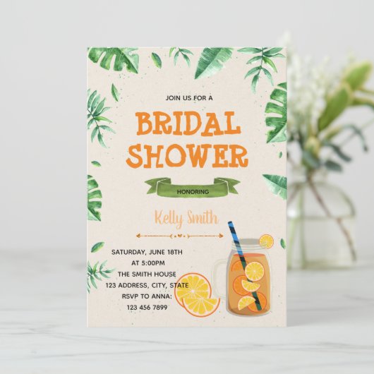 Sangria party thema uitnodiging (Staand voorkant)