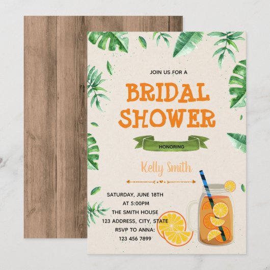 Sangria party thema uitnodiging (Voorkant / Achterkant)