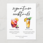 Sangria Pina Colada Signature Cocktails Menu (Voorkant)