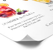 Sangria Pina Colada Signature Cocktails Menu Poster (Hoek)