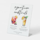 Sangria Pina Colada Signature Cocktails Menu Reclamebord Met Voetstuk (Voorkant)