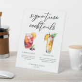 Sangria Pina Colada Signature Cocktails Menu Reclamebord Met Voetstuk (Insitu)