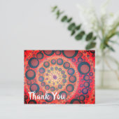 Sangria Red Fractal Spiral Briefkaart (Staand voorkant)