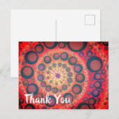 Sangria Red Fractal Spiral Briefkaart (Voorkant / Achterkant)