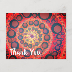 Sangria Red Fractal Spiral Briefkaart