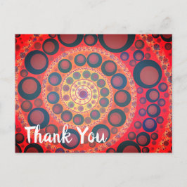 Sangria Red Fractal Spiral Briefkaart
