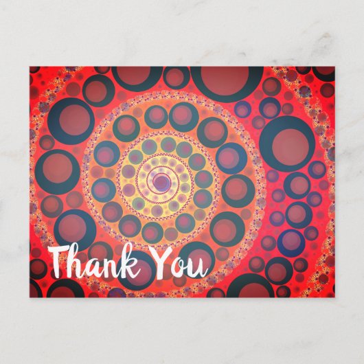 Sangria Red Fractal Spiral Briefkaart (Voorkant)