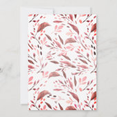 Sangria Red Leaves Geometrisch Lijst Wedding Kaart (Achterkant)