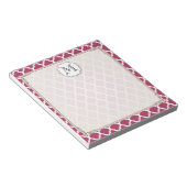 Sangria Red Moroccan Tegel met monogram Notitieblok (Schuin)