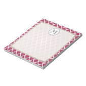 Sangria Red Moroccan Tegel met monogram Notitieblok (Linkerzijde)