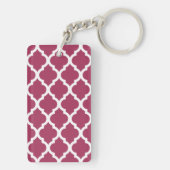 Sangria Red Moroccan Tegel met  monogram Sleutelhanger (achterkant)