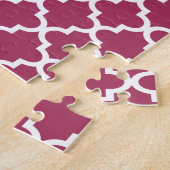 Sangria Red Moroccan Tegel Trellis Pattern Legpuzzel (Zijkant)