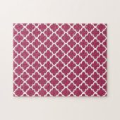 Sangria Red Moroccan Tegel Trellis Pattern Legpuzzel (Horizontaal)