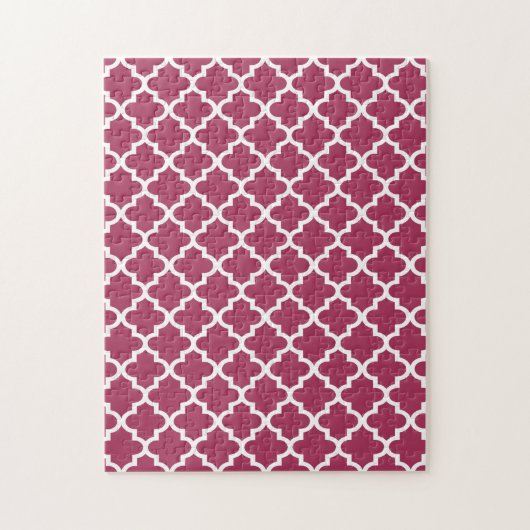 Sangria Red Moroccan Tegel Trellis Pattern Legpuzzel (Verticaal)