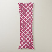 Sangria Red Moroccan Tegel Trellis Pattern Lichaamskussen (Voorkant Verticaal)