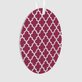 Sangria Red Moroccan Tegel Trellis Pattern Ornament (voorkant)