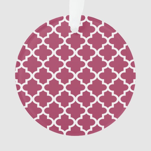 Sangria Red Moroccan Tegel Trellis Pattern Ornament (voorkant)