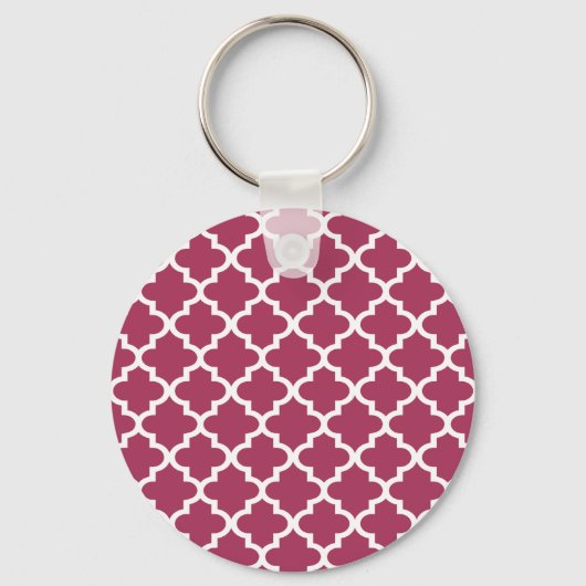 Sangria Red Moroccan Tegel Trellis Pattern Sleutelhanger (Voorkant)