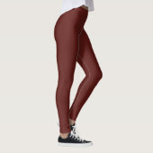 Sangria Red Solid Plain Color Leggings (Rechts)