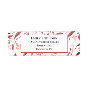 Sangria Red Waterverf verliest retouradres Etiket