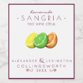 Sangria Red Wijn Etiket (Enkel label)